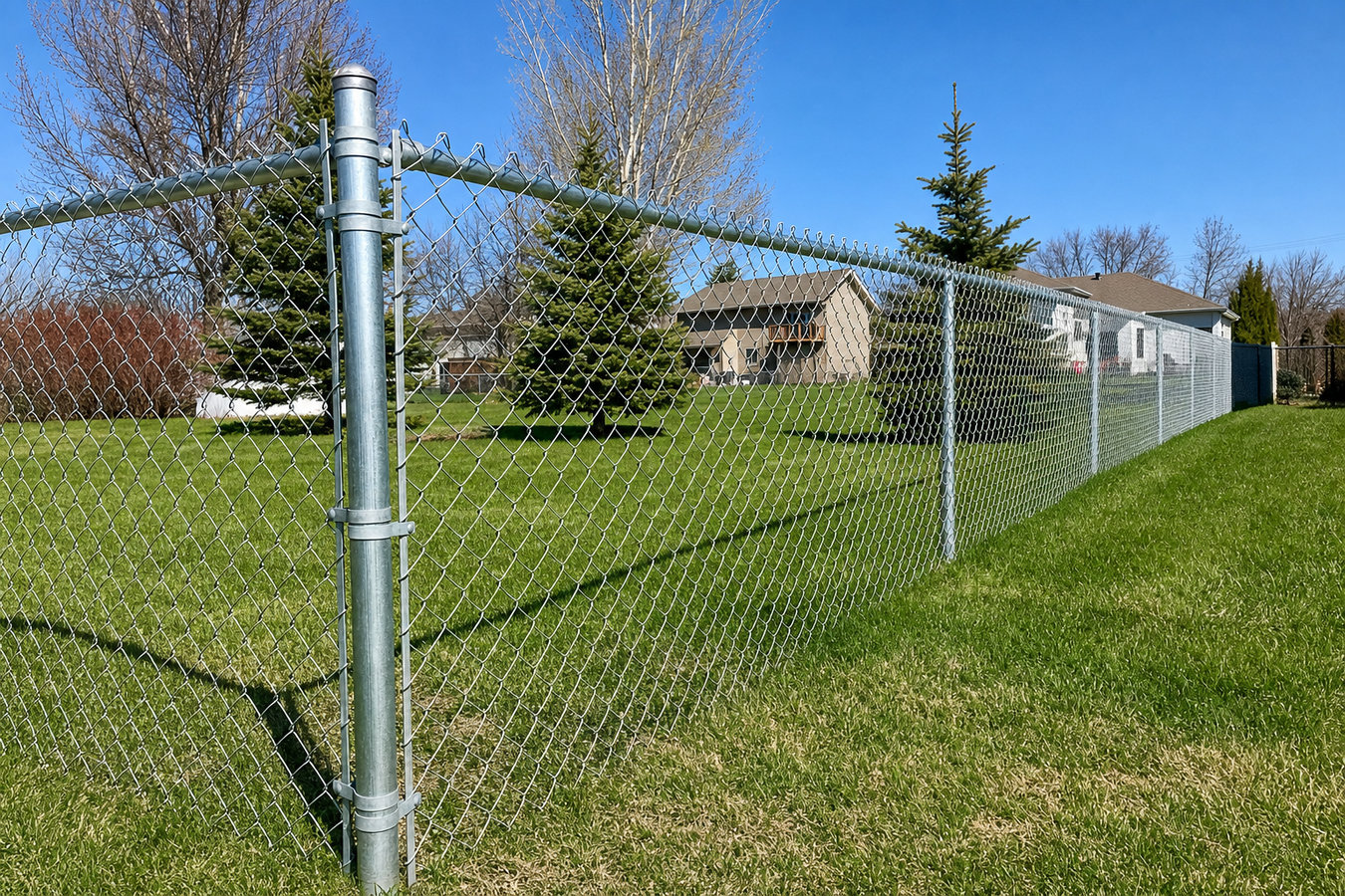 Chain link fence installation